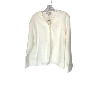 NWT‎ Oscar De La Renta Robe White Intimate Lounge Loungewear Kimono Medium